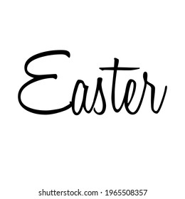 Vector illustration. Hand drawn elegant modern brush lettering of Happy Easter isolated on white background.