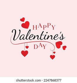 Vector illustration. Hand drawn elegant modern lettering of Happy Valentines Day