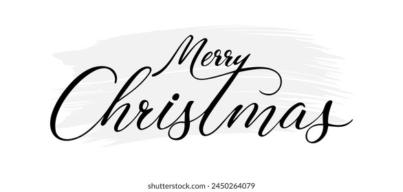 Vector illustration. Hand drawn elegant modern brush lettering of Merry Christmas isolated on white background