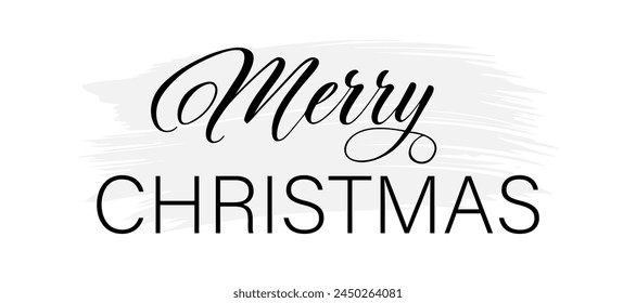Vector illustration. Hand drawn elegant modern brush lettering of Merry Christmas isolated on white background