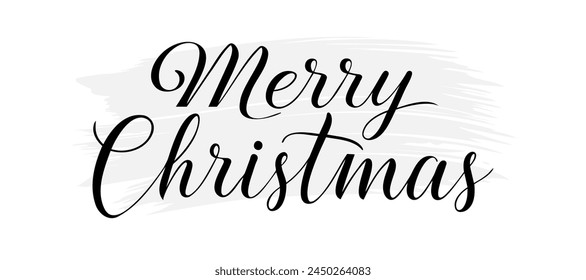 Vector illustration. Hand drawn elegant modern brush lettering of Merry Christmas isolated on white background