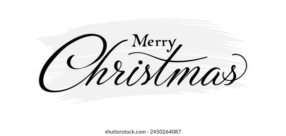 Vector illustration. Hand drawn elegant modern brush lettering of Merry Christmas isolated on white background