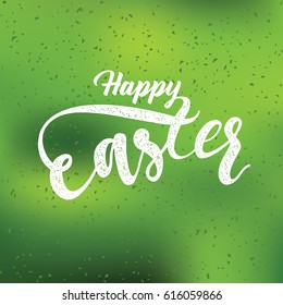 Vector illustration. Hand drawn elegant modern brush lettering of Happy Easter isolated on white background