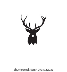 Vector illustration hand drawn elk moose head for brand logo simple