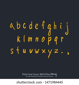 Vector illustration of hand drawn english alphabet