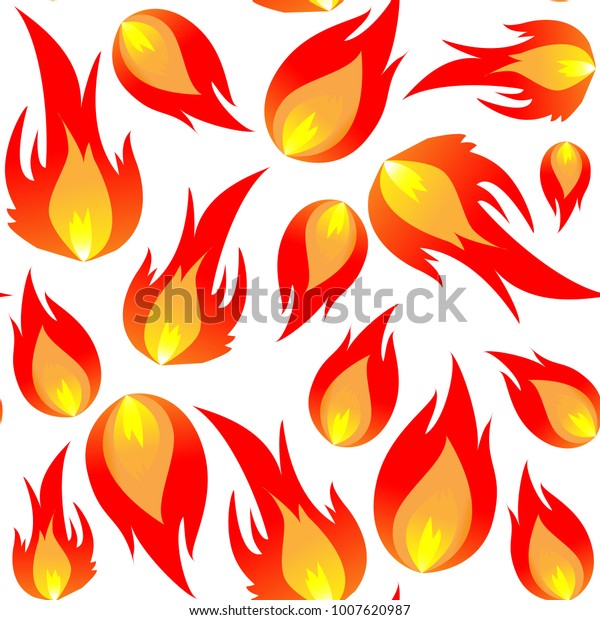 Vector Illustration Hand Drawn Fire Seamless Stock Vector (Royalty Free ...