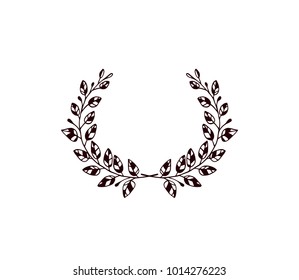 Vector illustration of hand drawn floral wreath. Beautiful floral design elements, perfect for wedding announcements and invitations