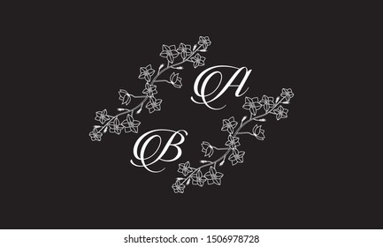 Vector illustration of hand drawn floral wreath. Beautiful floral design elements, perfect for wedding announcements and invitations