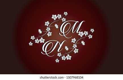 Vector illustration of hand drawn floral wreath. Beautiful floral design elements, perfect for wedding announcements and invitations. Retro logo for cafes, bars, restaurants, invitations. 