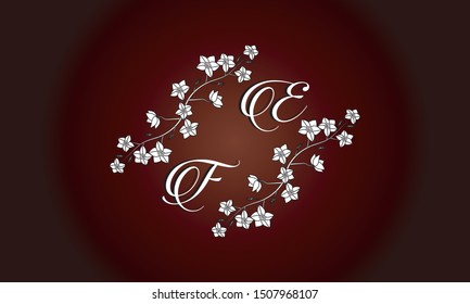 Vector illustration of hand drawn floral wreath. Beautiful floral design elements, perfect for wedding announcements and invitations. Retro logo for cafes, bars, restaurants, invitations. 