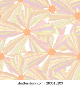 Vector illustration of hand drawn floral seamless pattern for your design