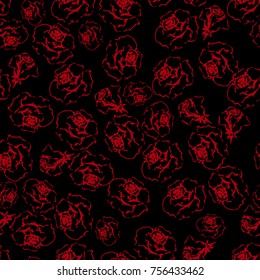 Vector illustration hand drawn flower rose pattern seamless background
