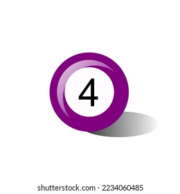 Ilustración vectorial de una bola de cuatro manos dibujada, icono sobre un fondo transparente.
Balón Billiards, ilustración vectorial de un ícono de bola morado 4. Billar, Snooker, Juegos Club Cubierto , Actividad Recreativa