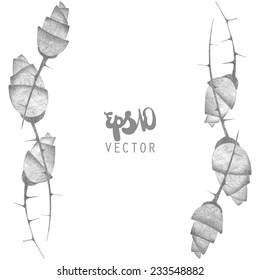 Vector illustration - hand drawn grayscale roses