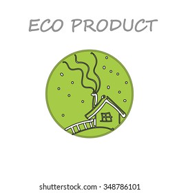 Vector illustration hand drawn of green nature for eco product labels and logos