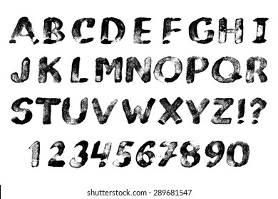 Vector Alphabet Numbers Brush Strokes Stock Vector (Royalty Free) 85799776