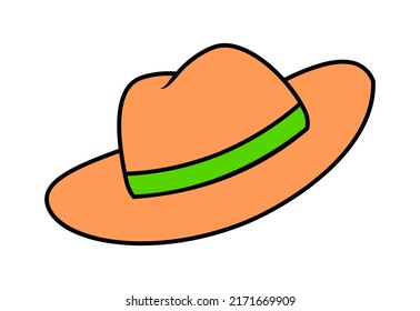 vector illustration of hand drawn hat icon on a white background