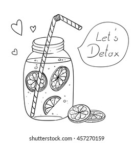 Vector Illustration of a Hand Drawn Healthy Lifestyle Detox Design