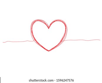 vector illustration of hand drawn heart on white background