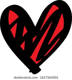 Vector illustration of a hand drawn heart. Red and black sketch of a pulsating heart. High resolution drawing. Wallpaper