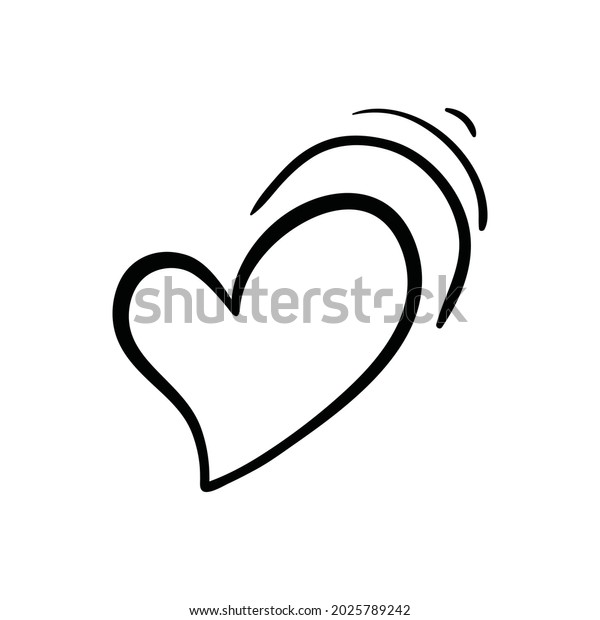 Vector
illustration, hand drawn heart. Charcoal
heart.