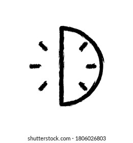 ilustración vectorial icono dibujado a mano del reloj de tiempo seis.