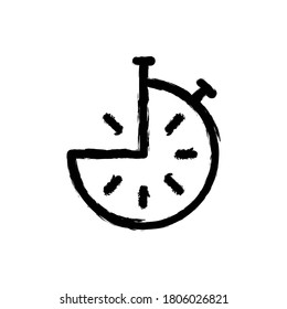 ilustración vectorial icono dibujado a mano de cronómetro de tiempo de 3 trimestre.