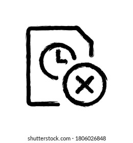 ilustración vectorial icono dibujado a mano del archivo de reloj de tiempo Eliminar.