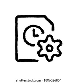 vector illustration hand drawn icon of time clock file settings.