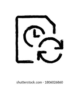 ilustración vectorial icono dibujado a mano de la actualización del archivo de reloj de hora.