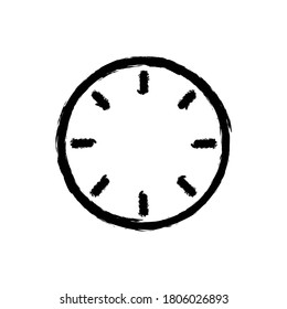 vector illustration hand drawn icon of time clock midnight.