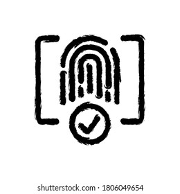 ilustración vectorial icono dibujado a mano del identificador táctil aprobado 1.