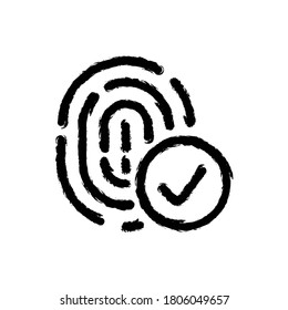 icono dibujado a mano de ilustración táctil aprobado.