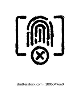 Vektorgrafik handgezeichnet Symbol der Touch-ID verweigert 1.