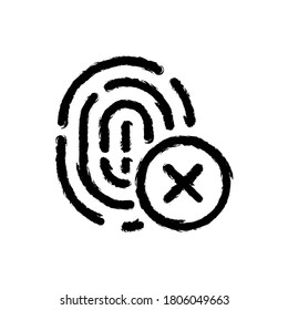 icono dibujado a mano de la ilustración táctil denegada.