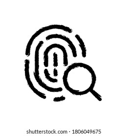 ilustración vectorial icono dibujado a mano de la búsqueda de id táctil.