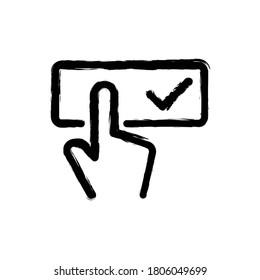 vector illustration hand drawn icon of touch password approved.