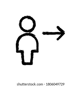 vector illustration hand drawn icon of user logout.