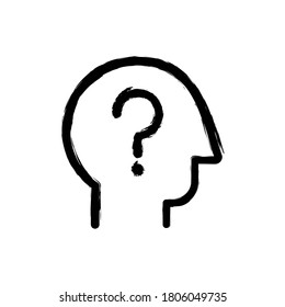 vector illustration hand drawn icon of user questions.