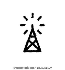 icono dibujado a mano por la ilustración vectorial de la señal wifi 5.