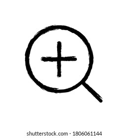 vector illustration hand drawn icon of zoom in 1.