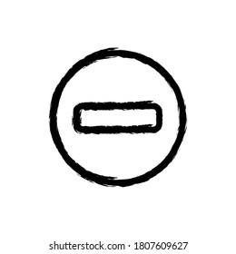 Vektorgrafik handgezeichnet Symbol des Subtraktionskreises fett.