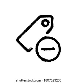 ilustración de vector icono dibujado a mano de etiquetas menos.