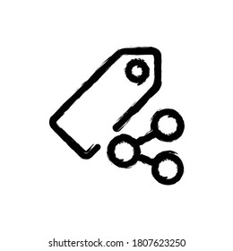 vector illustration hand drawn icon of tags share.