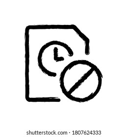 ilustración vectorial icono dibujado a mano del bloque de archivo de reloj de hora.