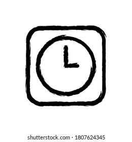 vector illustration hand drawn icon of time clock circle 2.