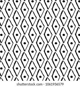 Vector illustration of hand drawn ink marks diamonds pattern for modern backgrounds, backdrops