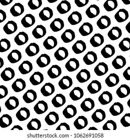 Vector illustration of hand drawn ink marks circles seamless pattern for modern backgrounds, backdrops