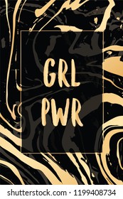 Vector illustration of hand drawn ink marbling texture. Black and gold design template for party, invitation, web, banner, birthday, wedding, business card. Abstract golden background.