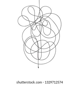 Vector illustration of hand drawn insane confusing line isolated on white background